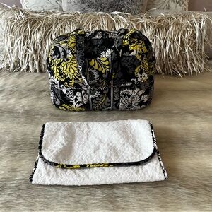 VERA BRADLEY Baroque 2010 Stroll Around Baby Diaper Bag Tote Black Yellow Y2K